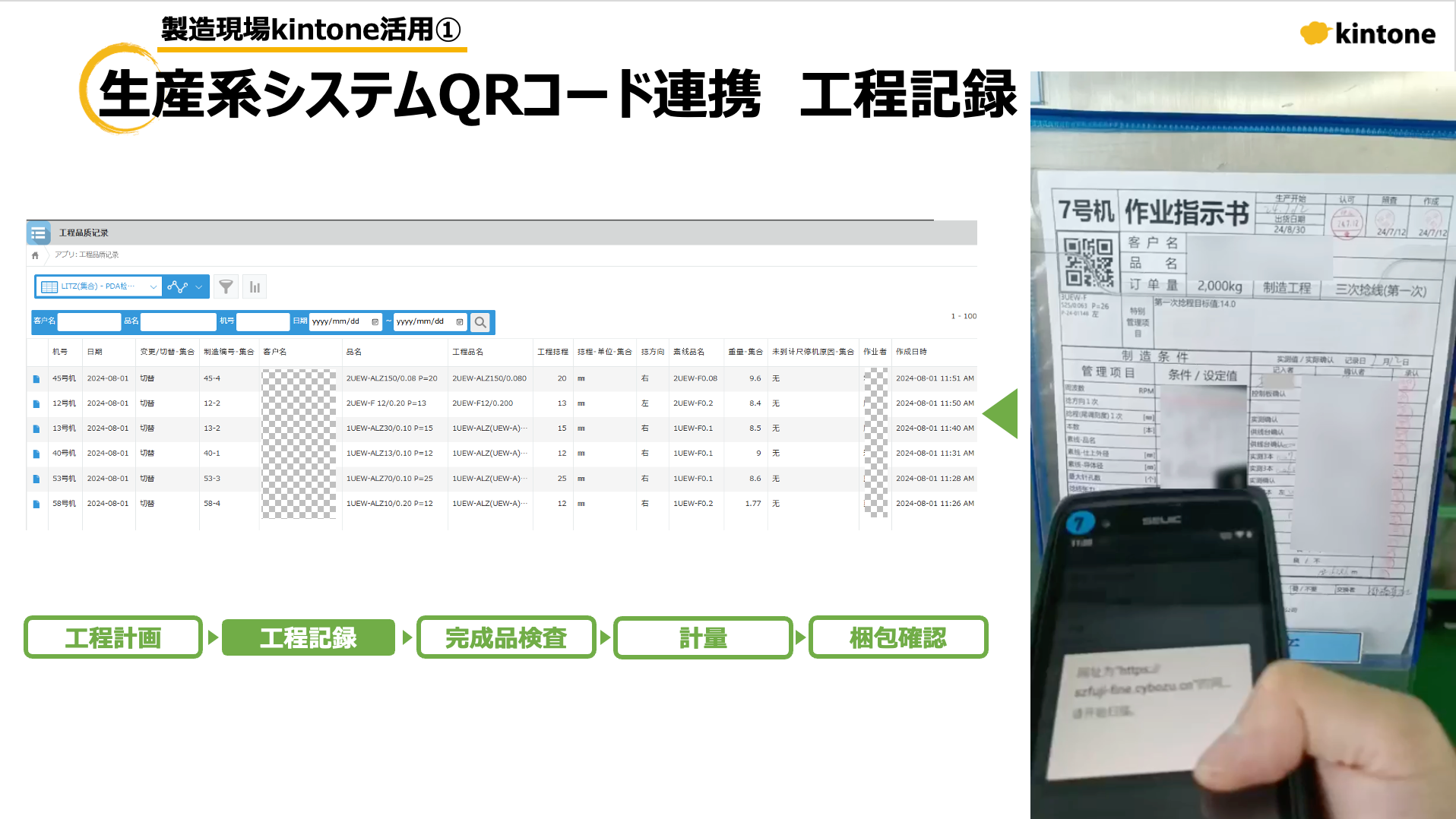 生産系システムQRコード連携 工程記録