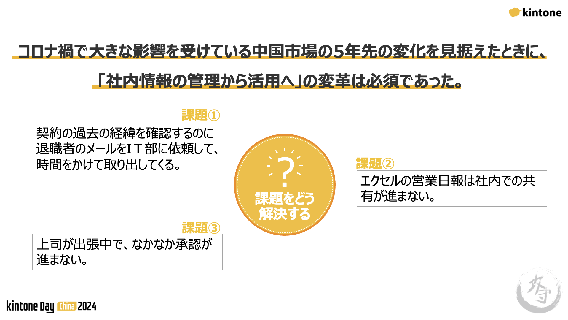 ３つの課題